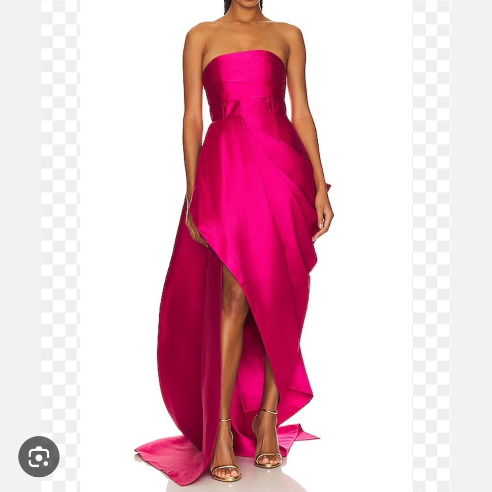 Solace London The Raya Midi Dress in Cerise